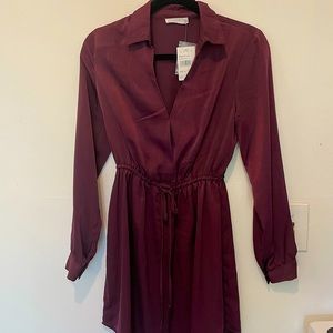 Silky shirtdress in wine tasting size S